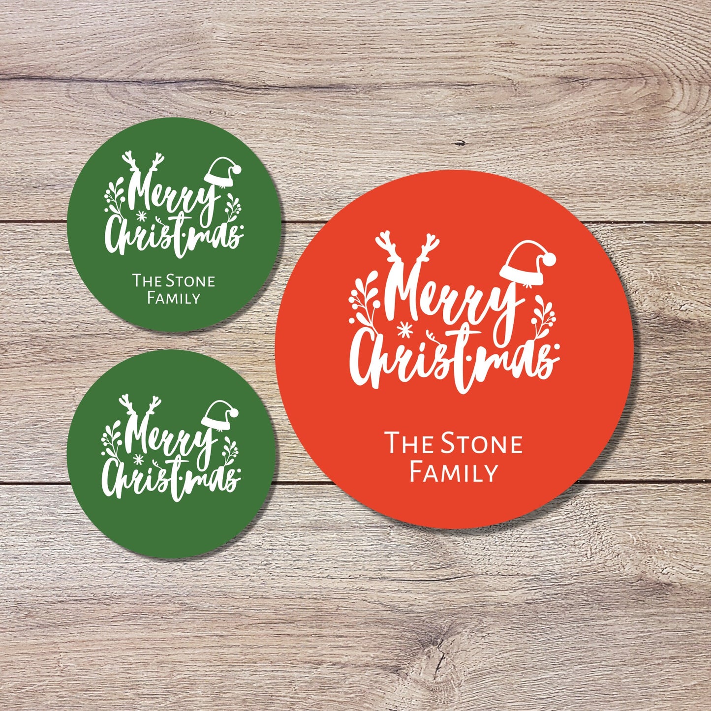 Merry Christmas Personalized Stickers