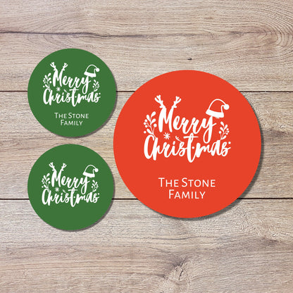 Merry Christmas Personalized Stickers