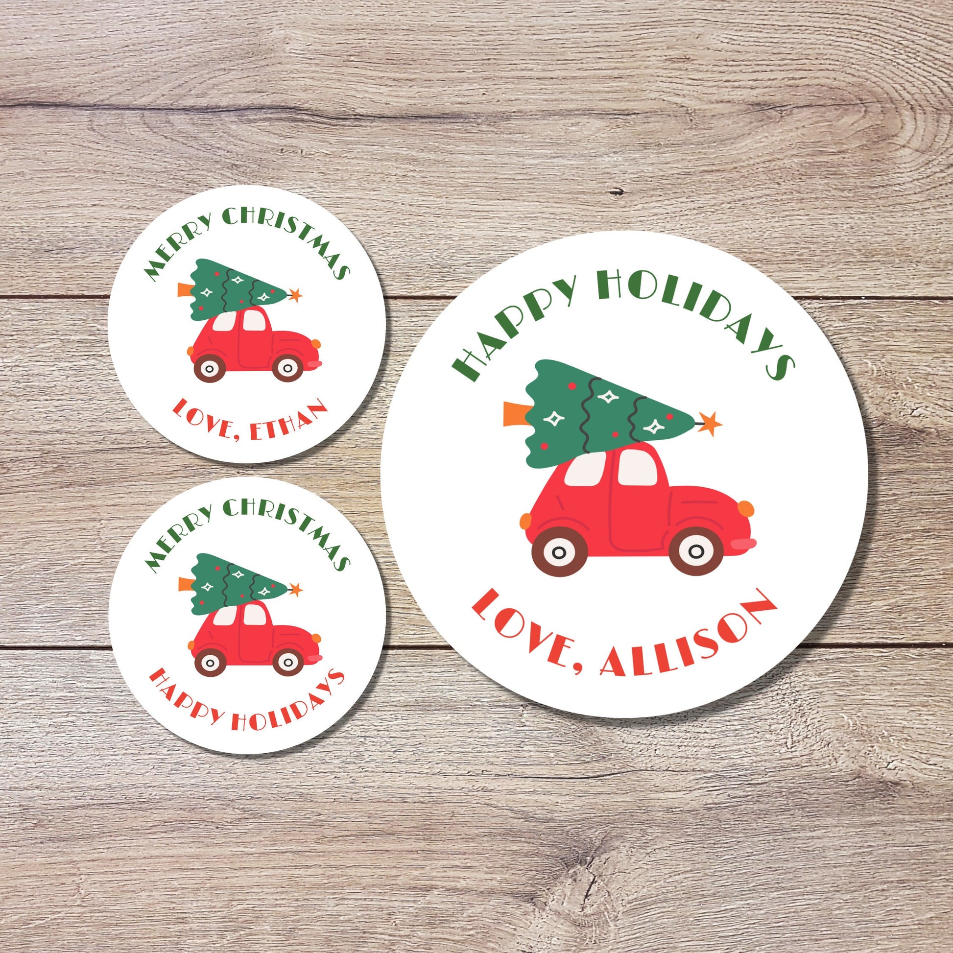 Personalized Christmas Stickers, Matte or Glossy Finish