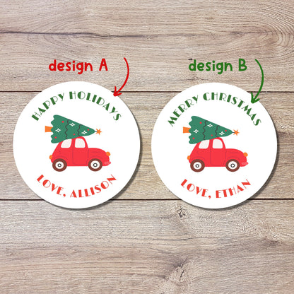 Personalized Christmas Stickers, Matte or Glossy Finish