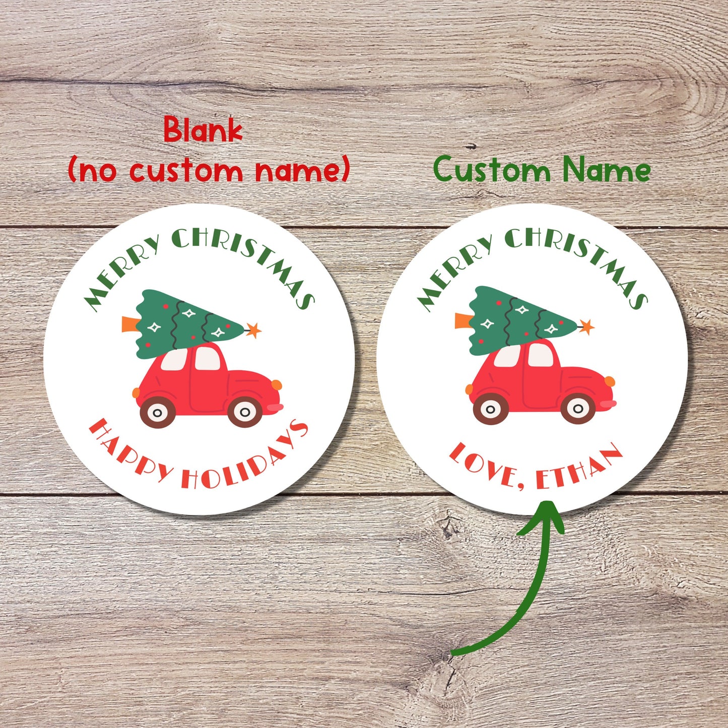 Personalized Christmas Stickers, Matte or Glossy Finish