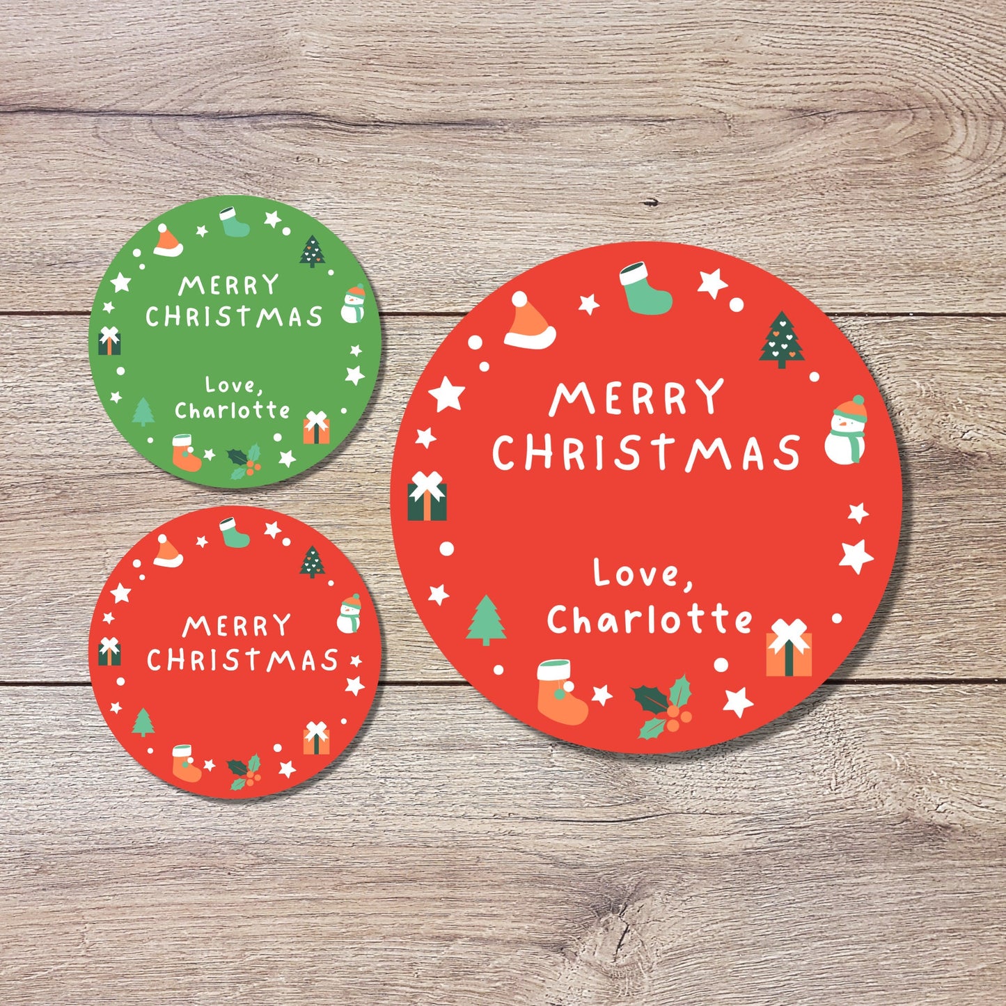 Personalized Christmas Stickers, Matte or Glossy Finish