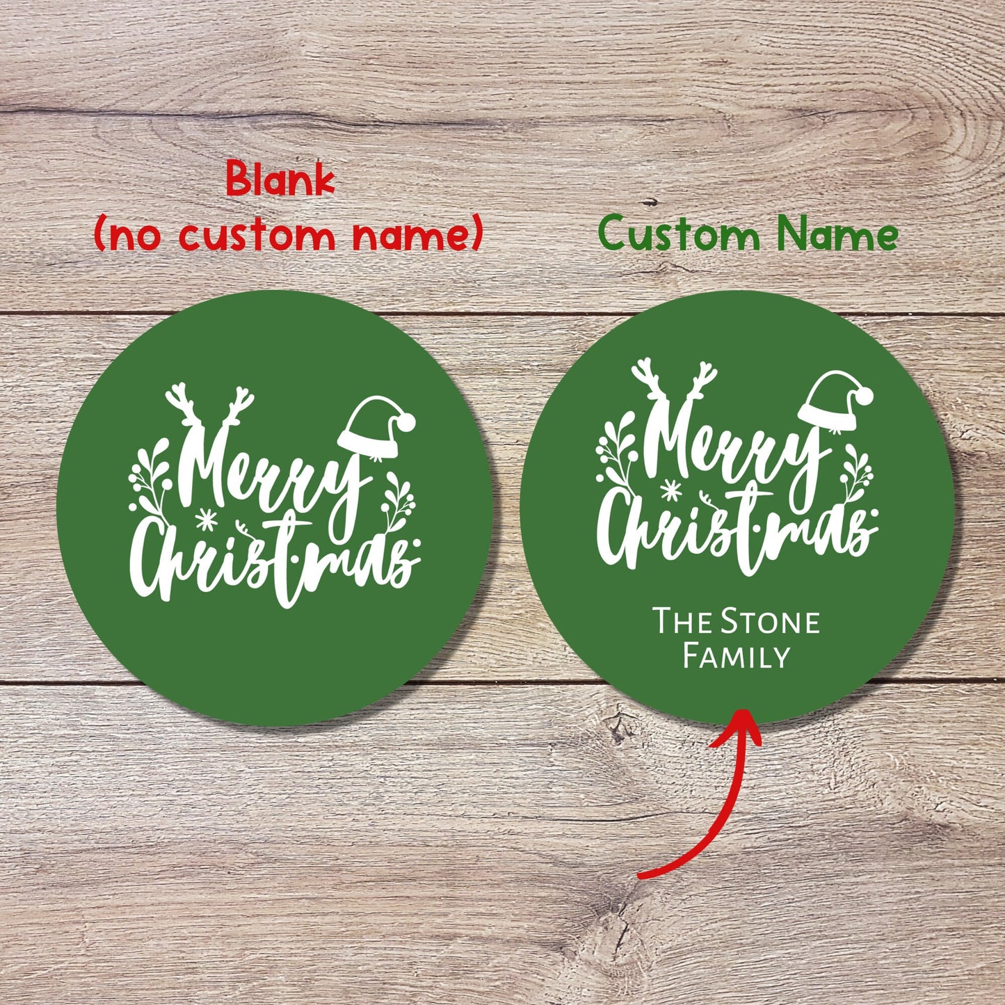 Merry Christmas Personalized Stickers