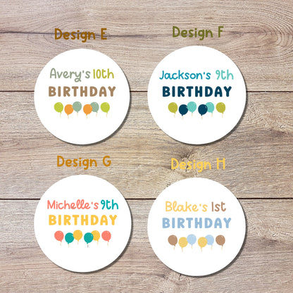Personalized Happy Birthday Stickers