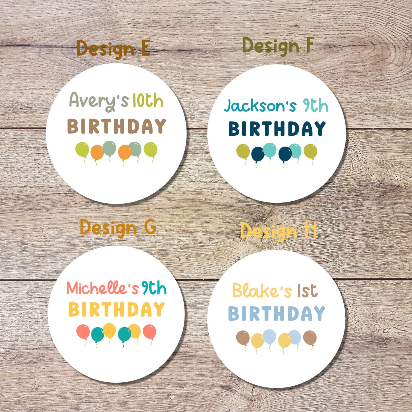 Personalized Happy Birthday Stickers