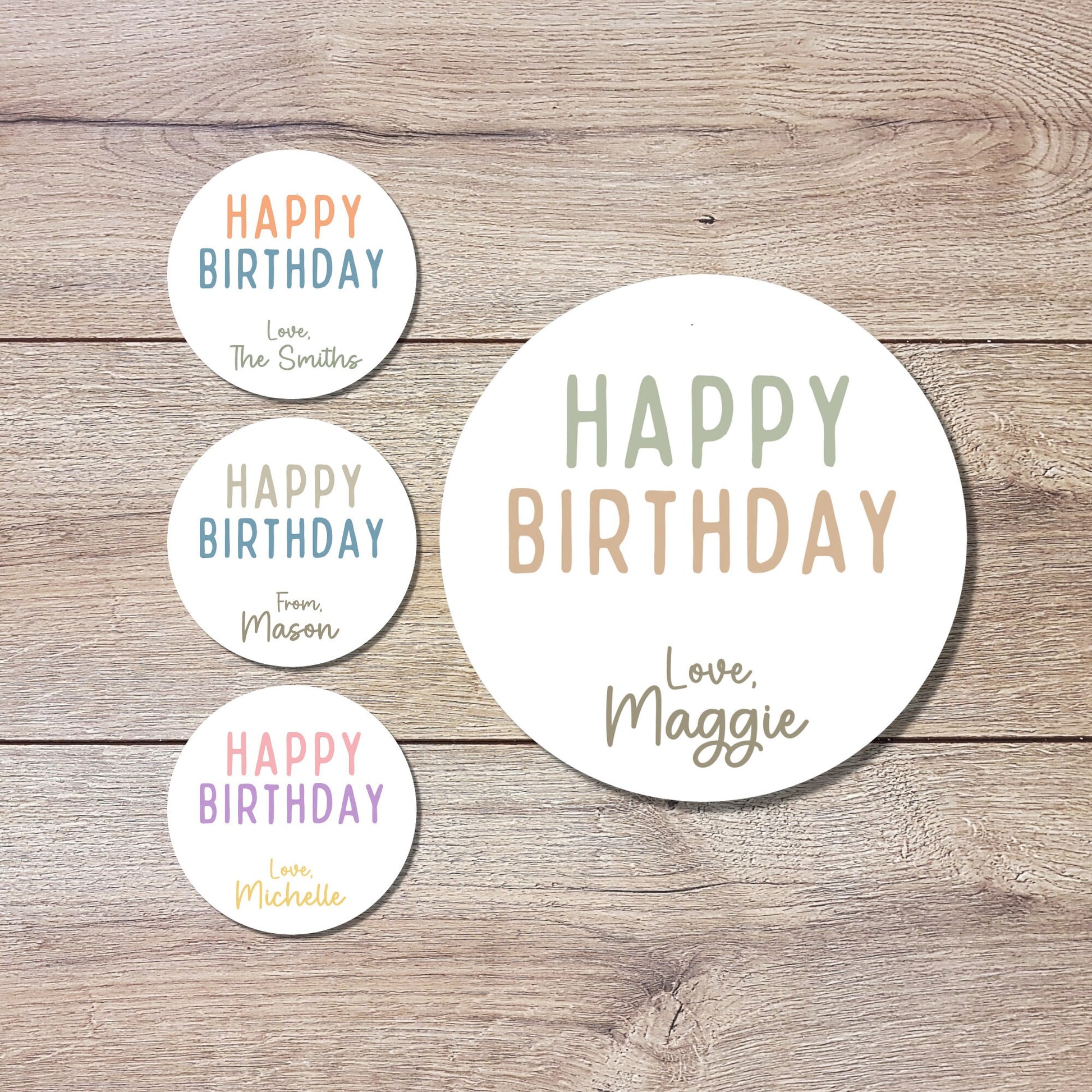 Personalized Happy Birthday Stickers