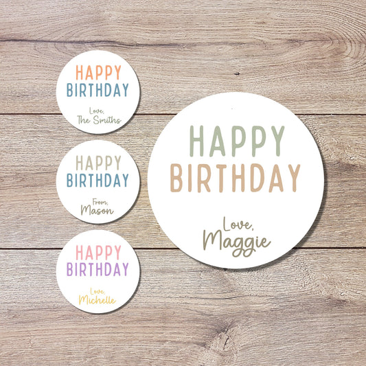 Personalized Happy Birthday Stickers