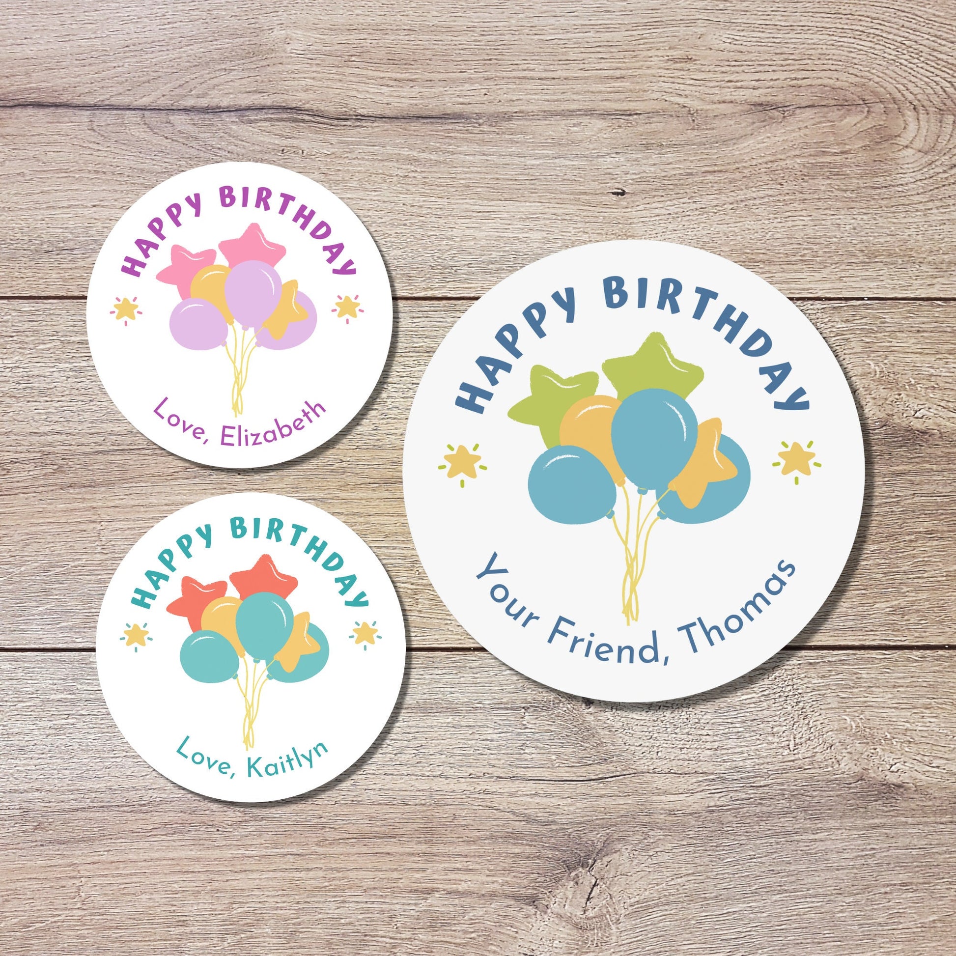 Personalized Happy Birthday Stickers