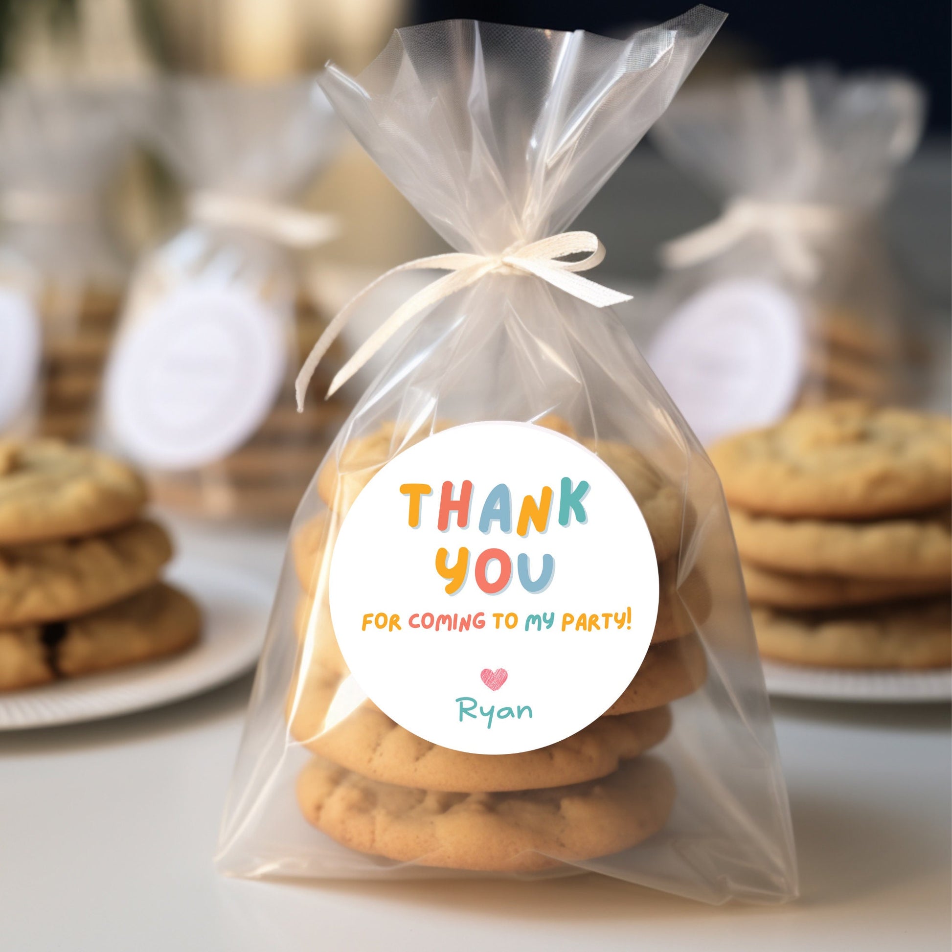 Personalized Thank You for Coming Stickers, Custom Birthday Party Favor Gift Bags Labels