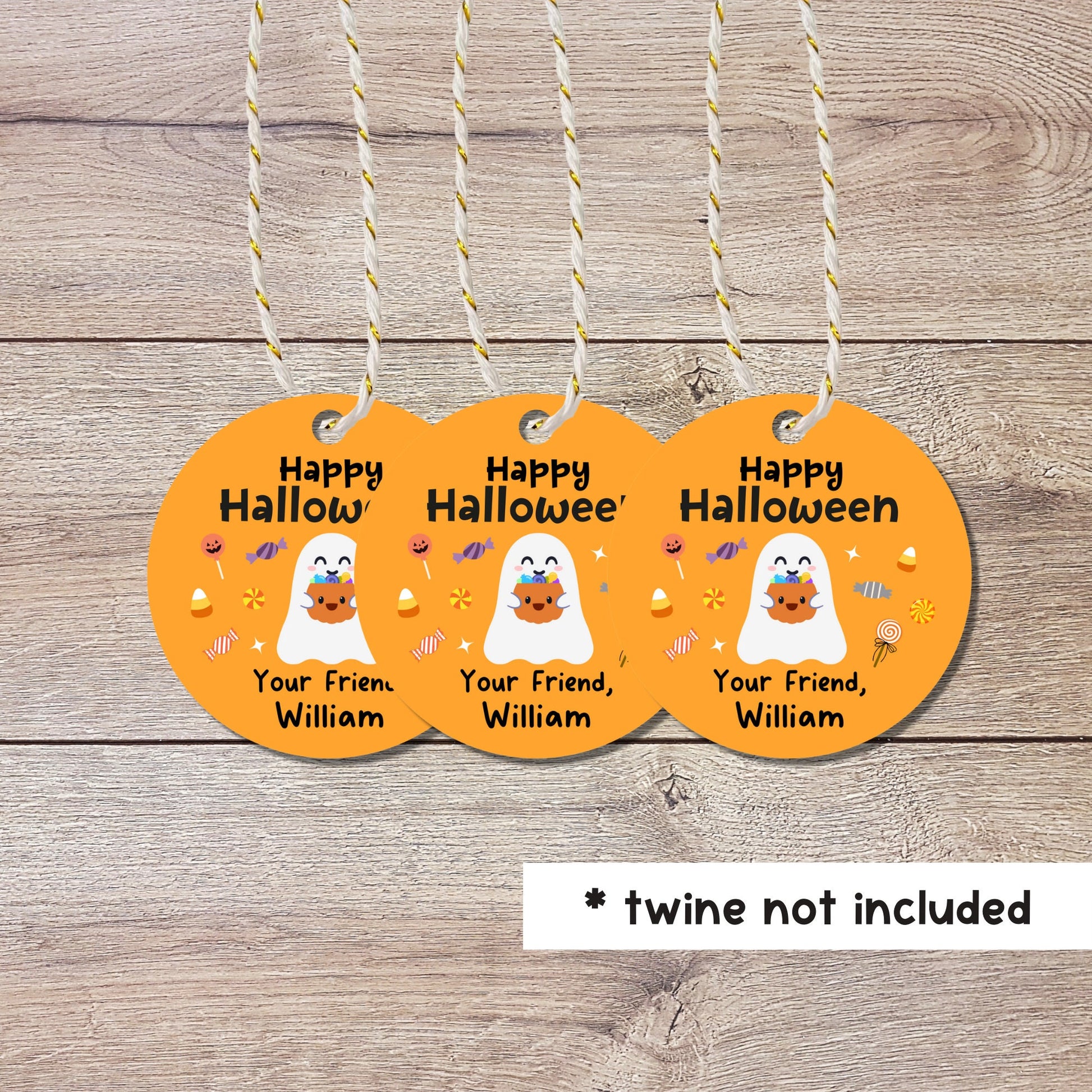 Personalized Halloween Gift Tags, Cute Ghost Halloween Party Favor Gift Tags