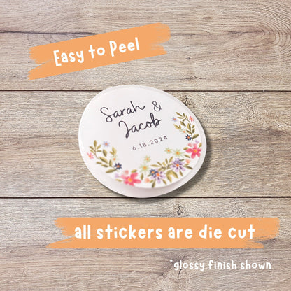 Personalized Bridal Shower Stickers, Custom Thank You Labels, Floral Bridal Shower Thank You Sticker, Custom Bride-to-Be Party Favor Sticker