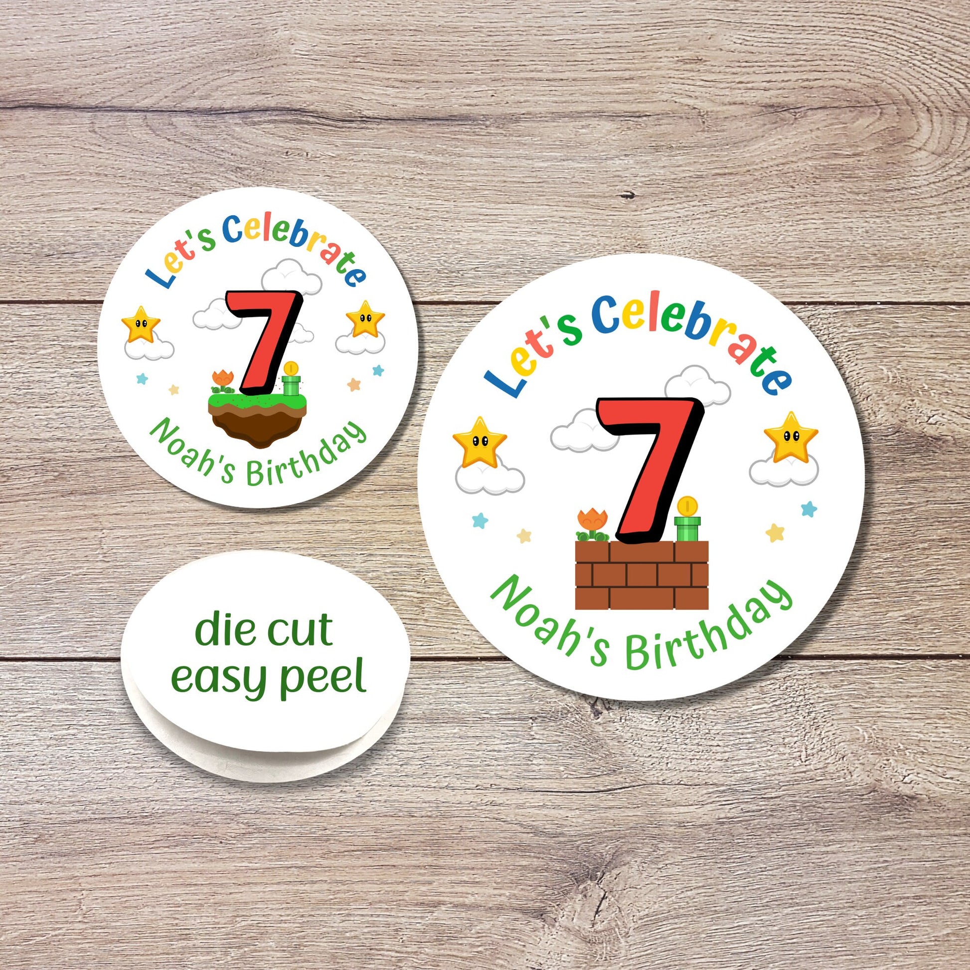 Personalized Birthday Stickers, Goody Bag Party Favor Stickers, Custom Happy Birthday Label, Kids Gaming Birthday Theme, Boys Birthday