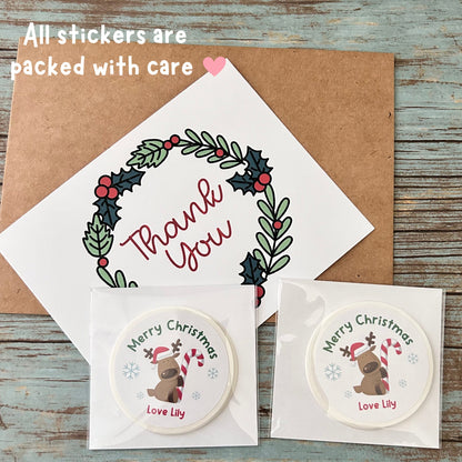 Season of Joy Custom Holiday Sticker, Personalized Christmas Label, Easy Peel Christmas Invitation Gift Wrap Envelope Seal Sticker