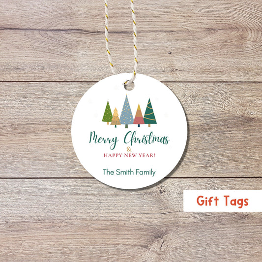 Personalized Christmas Gift Tags, Custom Holiday Gift Box Tags, Matte Finish