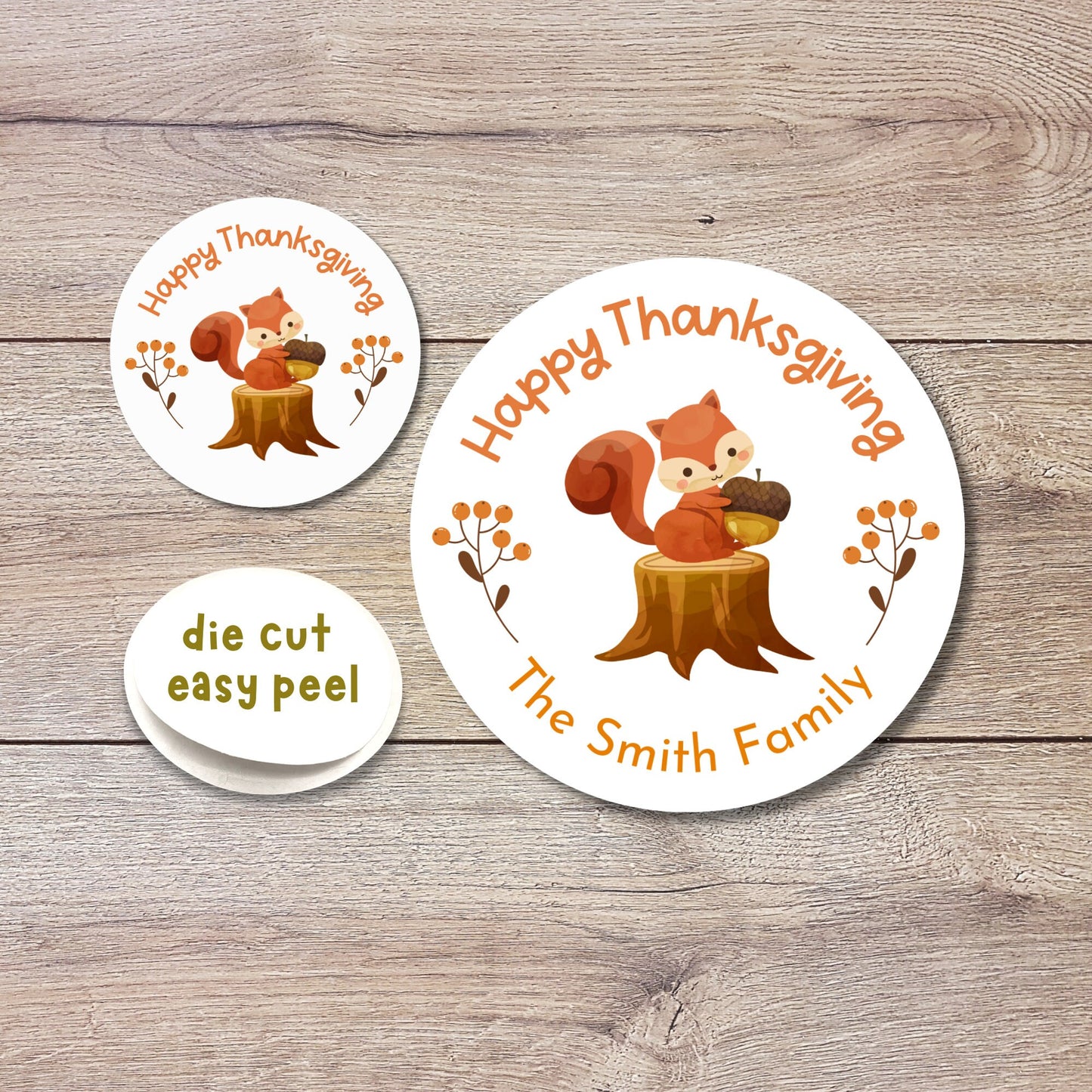 Personalized Thanksgiving Stickers | Matte or Glossy Finish