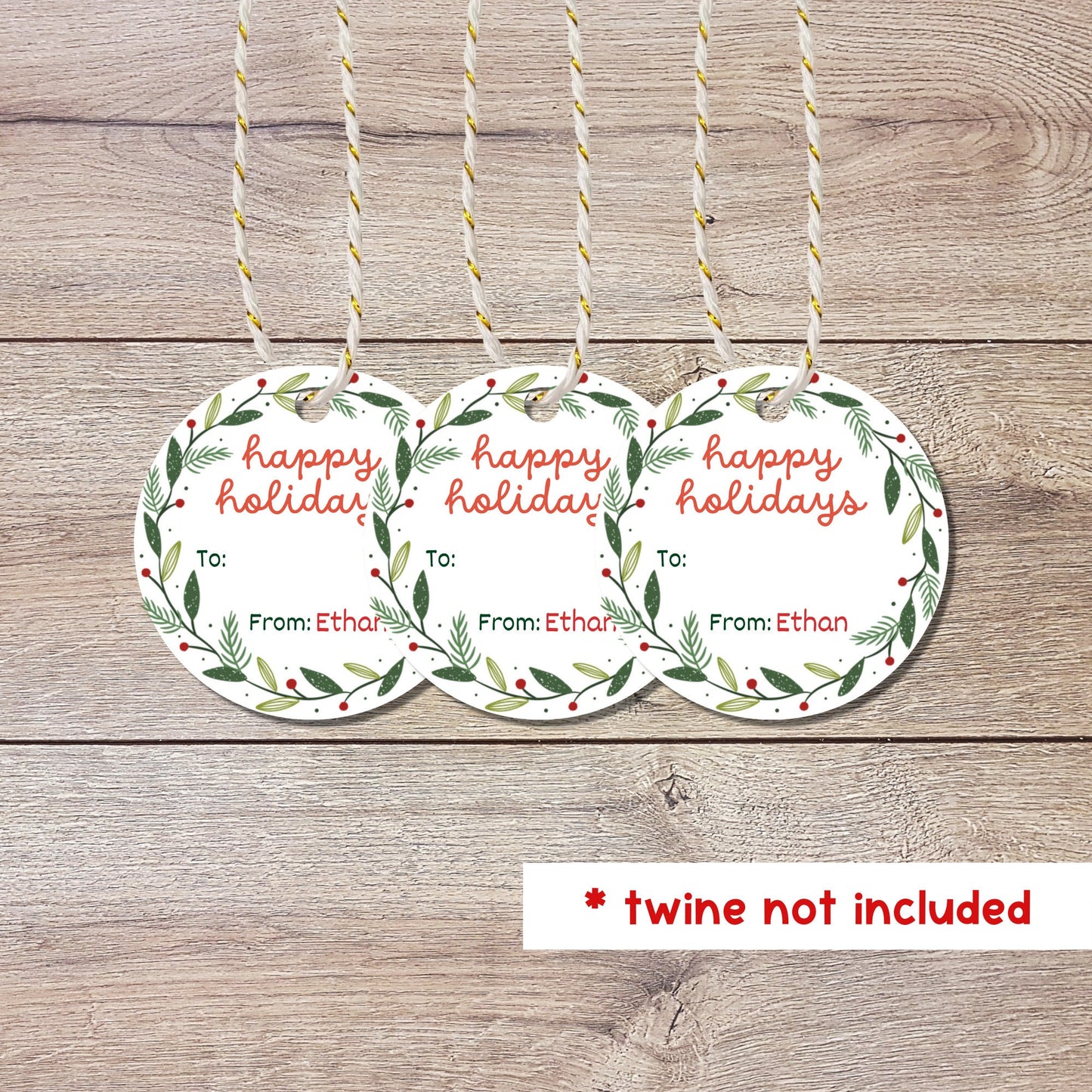 Personalized Christmas Tags, Custom Holiday Gift Tags, Matte Finish