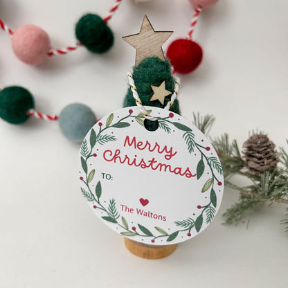 Personalized Christmas Tags, Custom Holiday Gift Tags, Matte Finish
