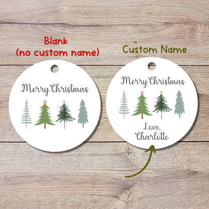 Personalized Christmas Trees Gift Tags, Custom Holiday Gift Tags, Matte Finish