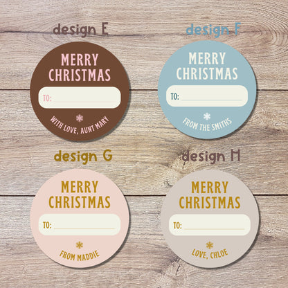 Merry Christmas To and From Stickers, Personalized Happy Holiday Label, Custom Christmas Invitation Gift Wrap Envelope Seal Sticker