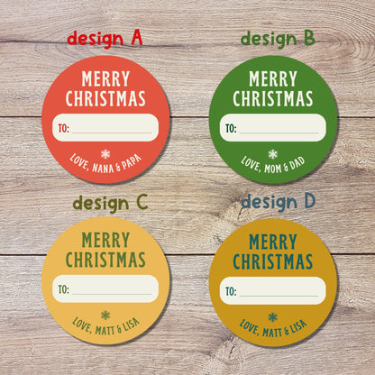 Merry Christmas To and From Stickers, Personalized Happy Holiday Label, Custom Christmas Invitation Gift Wrap Envelope Seal Sticker