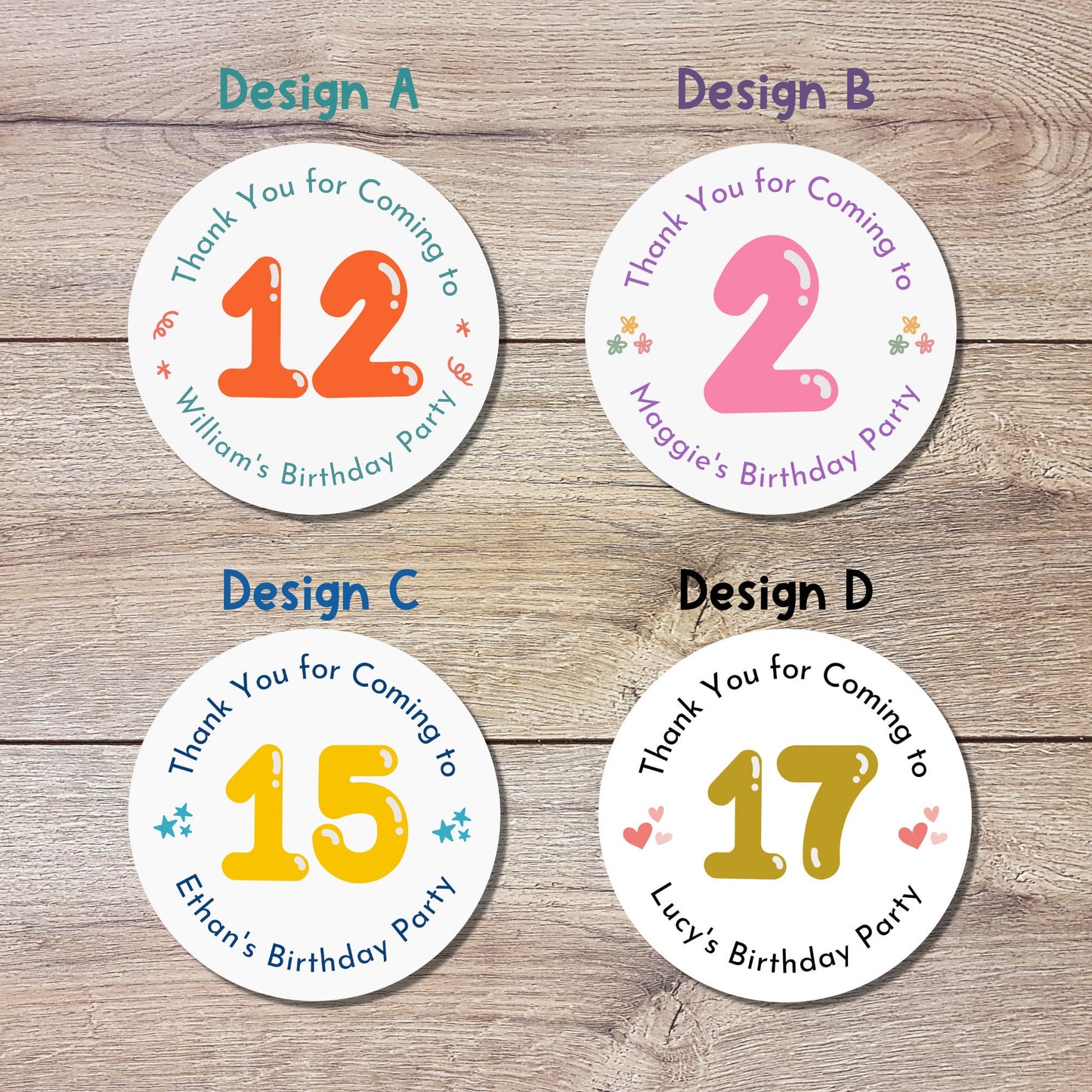 Personalized Happy Birthday Stickers