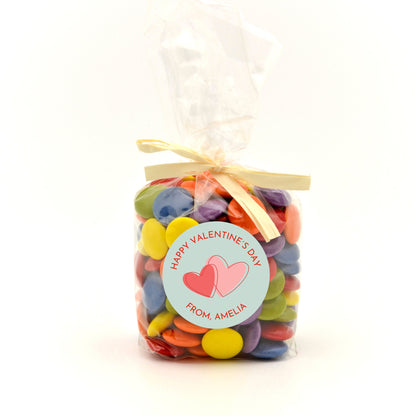 Valentine's Day Stickers. Matte or Glossy Finish, Custom Valentine Label, Valentine Favor Treat Bag Sticker, Hearts Valentine Envelope Seale