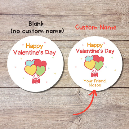 Valentine's Day Stickers, Matte or Glossy Finish, Custom Valentine Label, Valentine Favor Treat Bag Sticker, Hearts Valentine Envelope Seals
