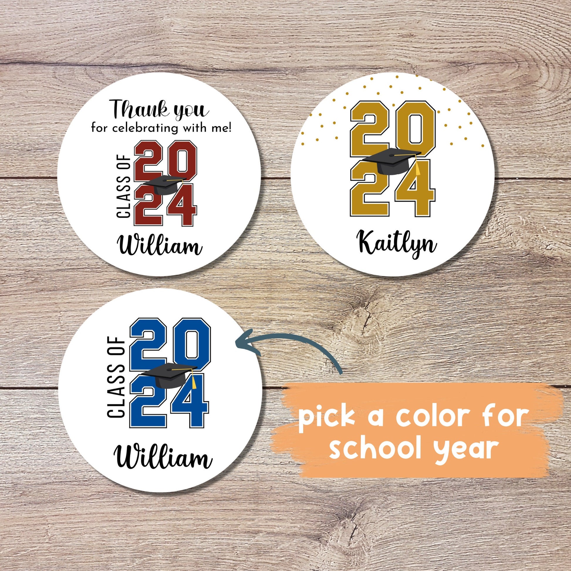 Personalized Graduation Stickers, Custom Graduation Party Favor Labels