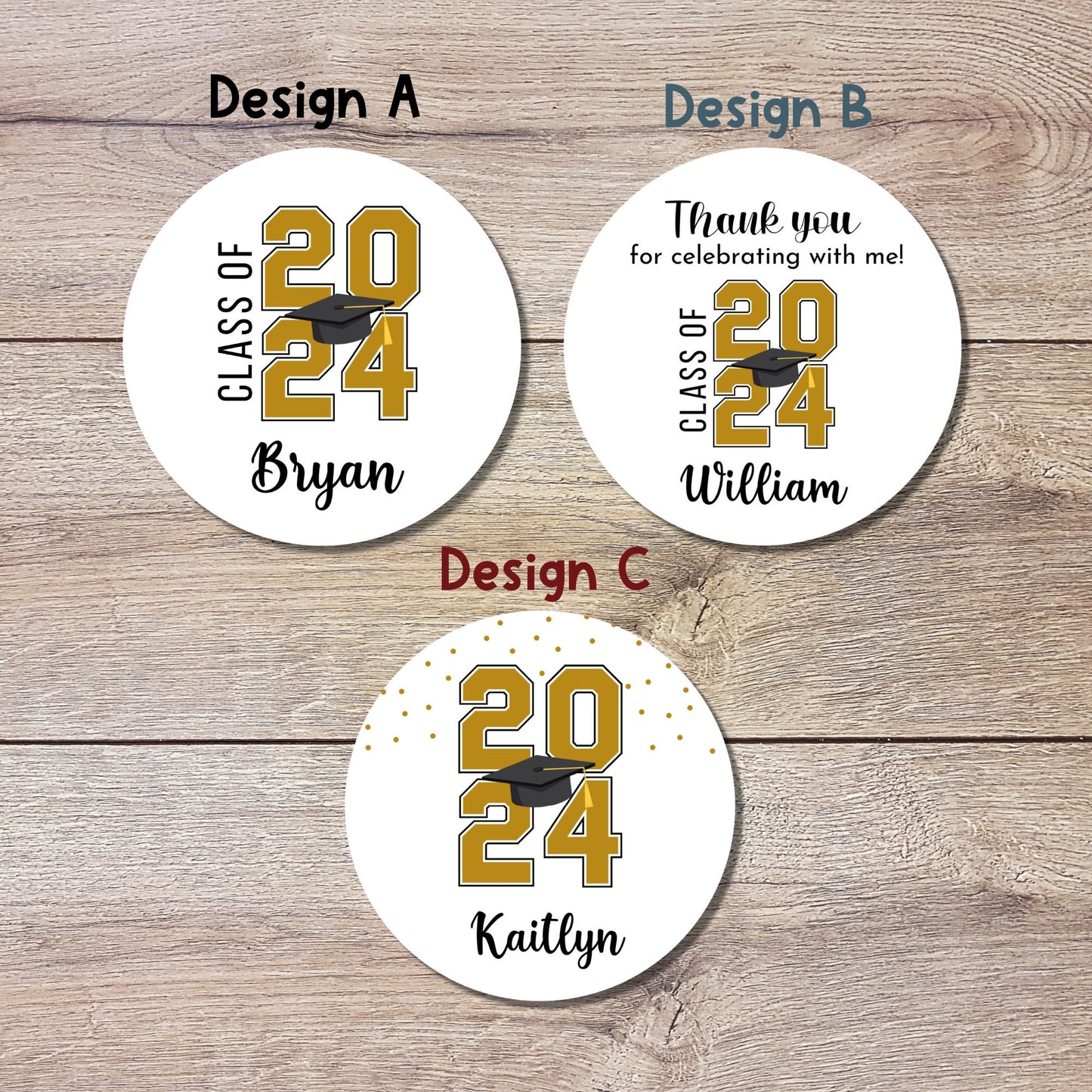 Personalized Graduation Stickers, Custom Graduation Party Favor Labels