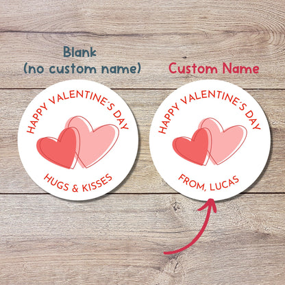 Valentine's Day Stickers. Matte or Glossy Finish, Custom Valentine Label, Valentine Favor Treat Bag Sticker, Hearts Valentine Envelope Seale