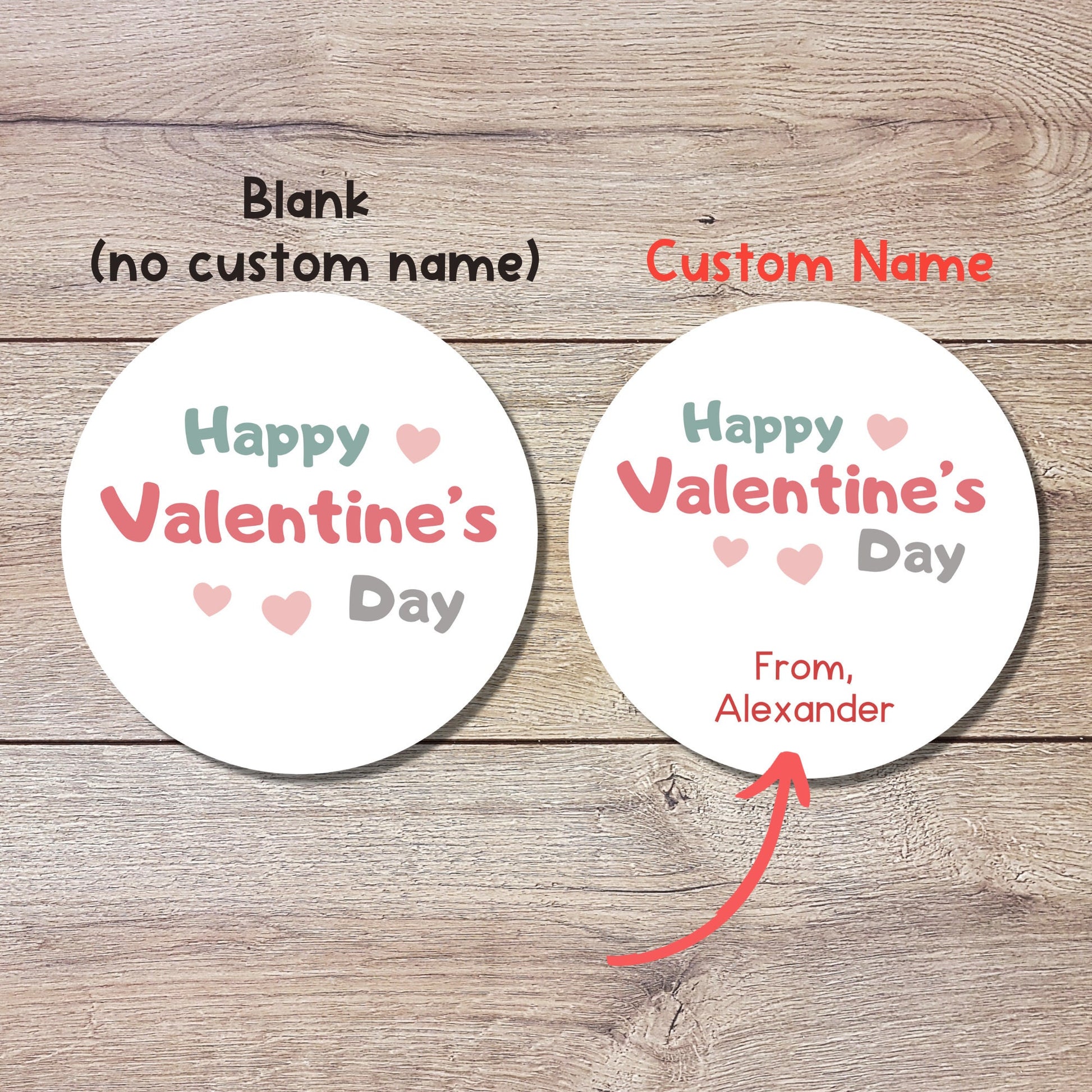 Valentine's Day Stickers, Matte or Glossy Finish, Custom Valentine Label, Valentine Favor Treat Bag Sticker, Hearts Valentine Envelope Seals