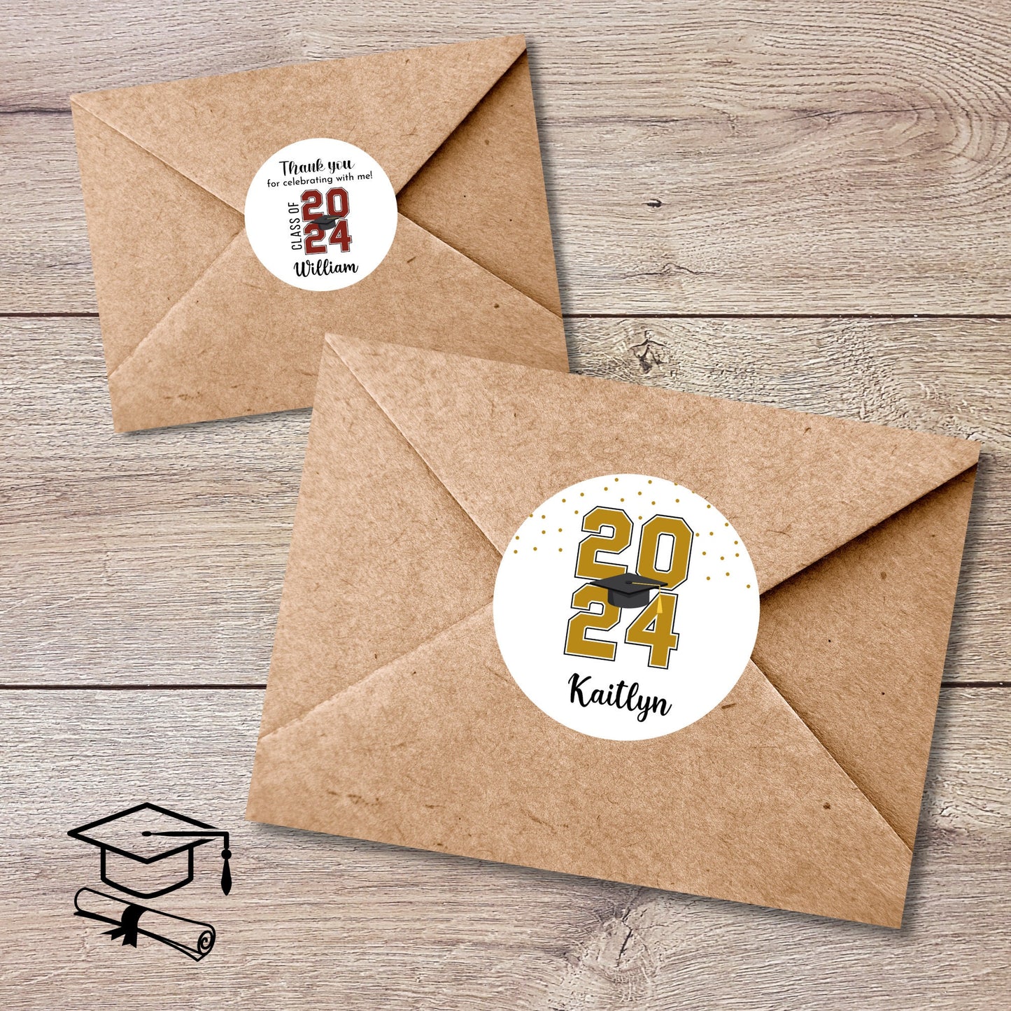 Personalized Graduation Stickers, Custom Graduation Party Favor Labels