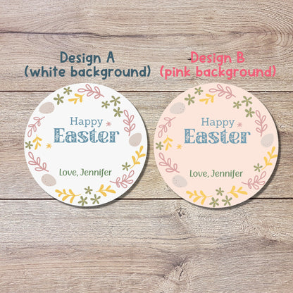 Personalized Easter Stickers, Matte or Glossy Finish, Custom Happy Easter Label, Easter Gift Basket Treat Bag Sticker, Easter Bunny Stickers