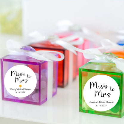 Miss to Mrs. Bridal Shower Stickers, Custom Thank You Labels, Personalized Bridal Shower Sticker, Custom Bride-to-Be Party Favor Sticker