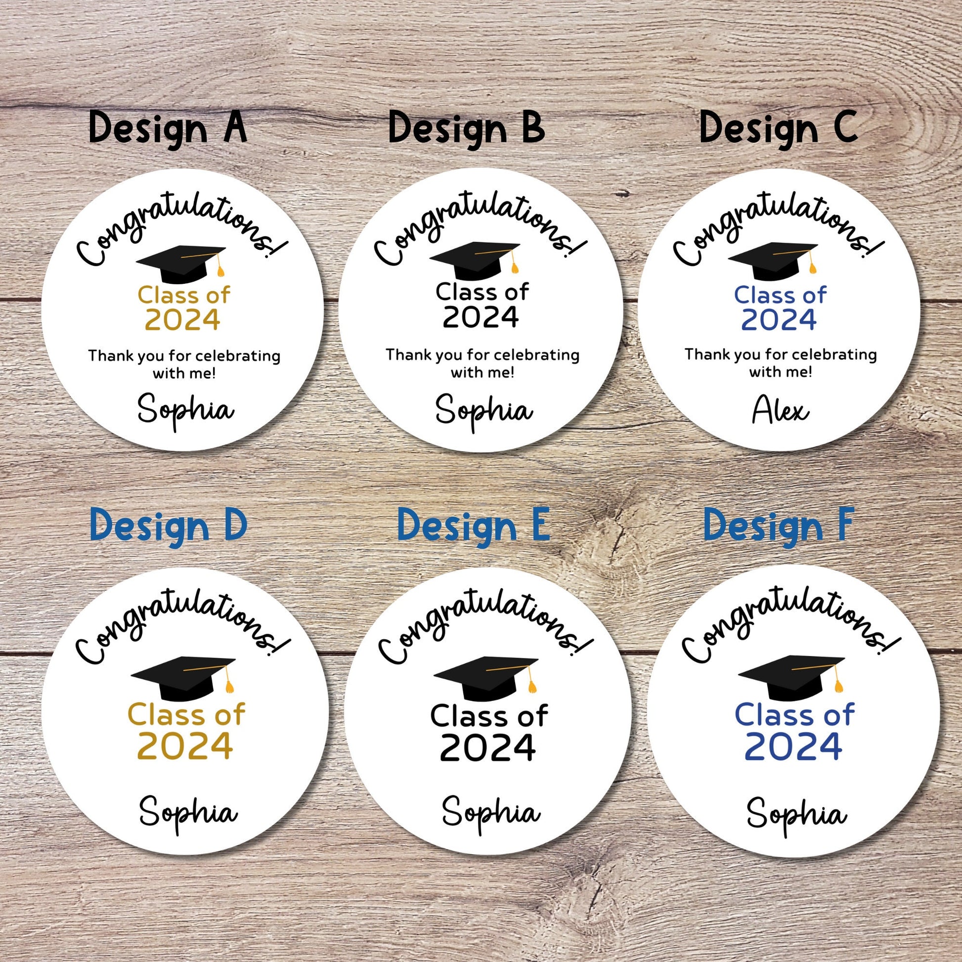 Personalized Graduation Stickers, Custom Graduation Party Favor Labels