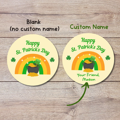 St. Patrick's Day Stickers, Personalized St Patrick's Party Favor Label, School Party Favor Treat Bag Stickers, St Paddy's Day Irish Sticker