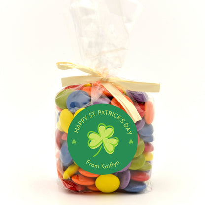 St. Patrick's Day Shamrock Stickers, Personalized St Patrick's Party Favor Label, School Party Treat Bag Stickers, St Paddy's Day Irish