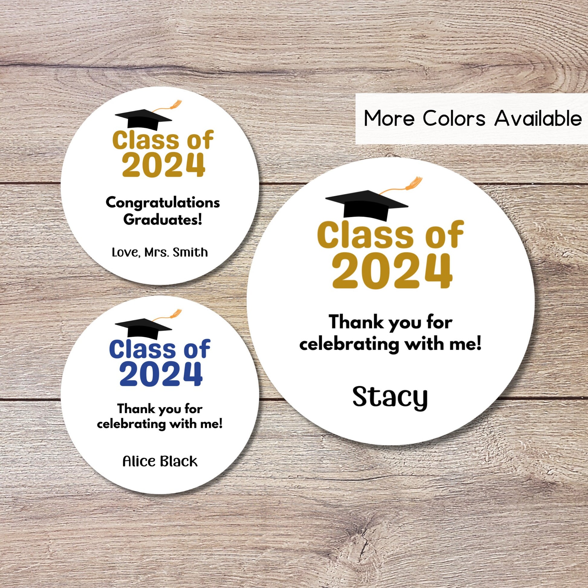 Personalized Graduation Stickers, Happy Graduation Grad Party Labels