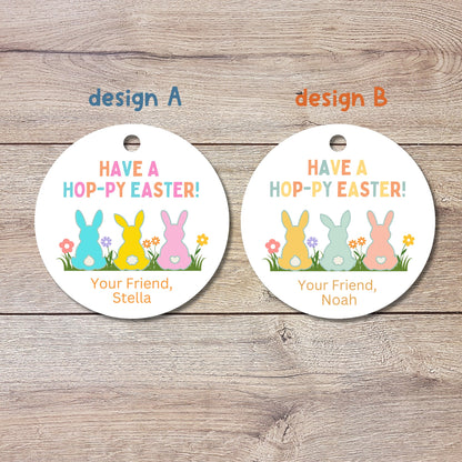 Personalized Easter Gift Tags, Matte Finish, Easter Tags, Easter Favor Treat Bag Tag, Cute Easter Tags, Custom Gift Tags, Easter Bunny Tag