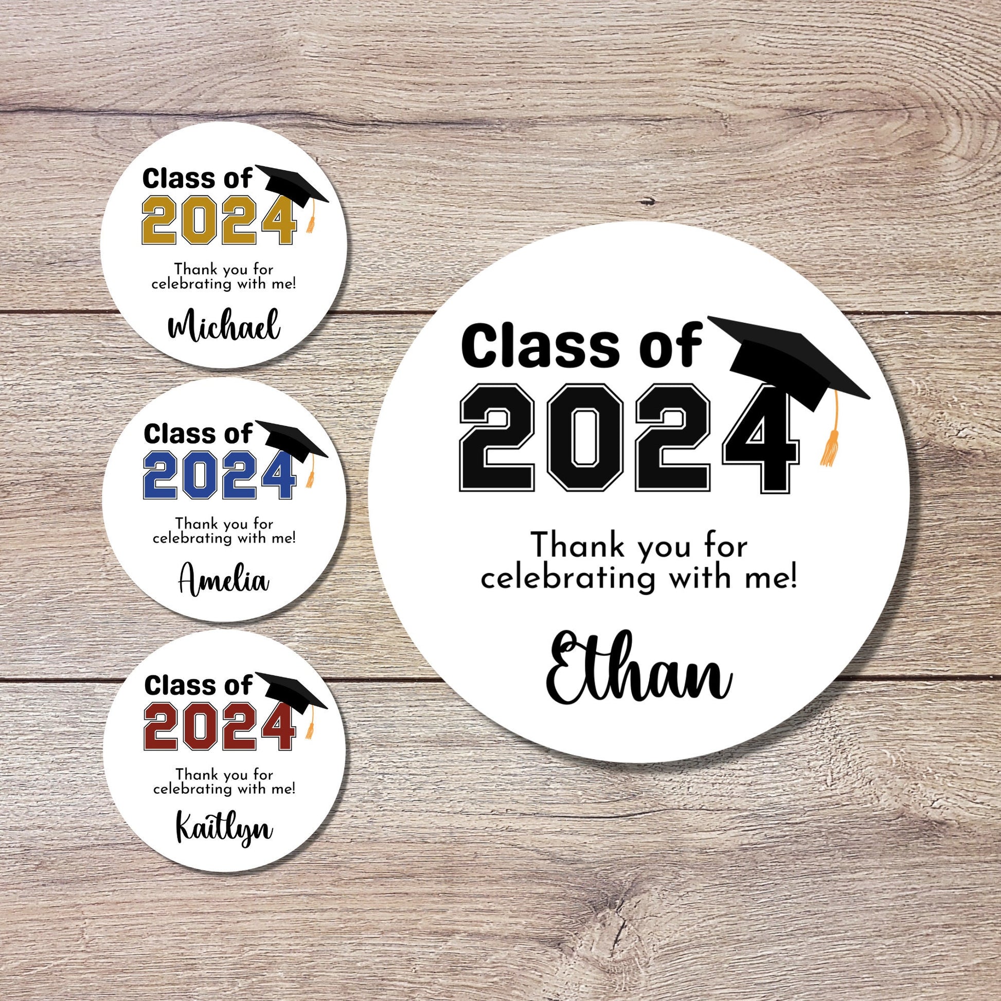 Personalized Graduation Stickers, Custom Graduation Party Favor Labels