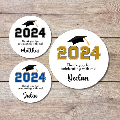 Personalized Graduation Stickers, Custom Graduation Party Favor Labels