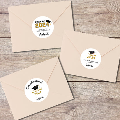 Personalized Graduation Stickers, Happy Graduation Labels, Custom Graduation Party Favor Stickers, Graduation Gift Bag Sticker, Grad Party