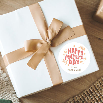 Mother's Day Stickers, Personalized Mother's Day Labels, Custom Happy Mother's Day Gift Party Favor Stickers, Matte or Glossy Finish
