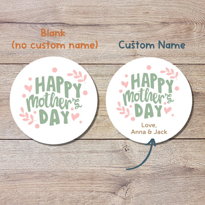Mother's Day Stickers, Personalized Mother's Day Labels, Custom Happy Mother's Day Gift Party Favor Stickers, Matte or Glossy Finish