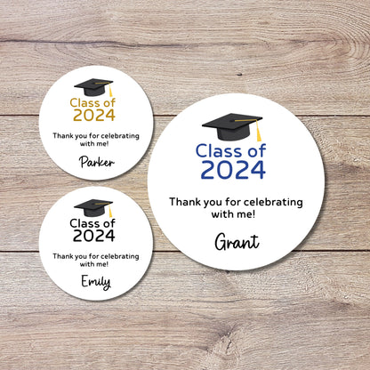 Personalized Graduation Stickers, Happy Graduation Labels, Custom Graduation Party Favor Stickers, Graduation Gift Bag Sticker, Grad Party