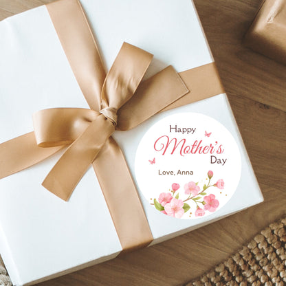 Personalized Mother's Day Stickers, Mother's Day Labels, Custom Mother's Day Stickers, Floral Mother's Day Sticker, Mother's Day Gift Label
