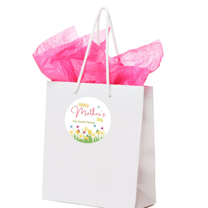 Personalized Mother's Day Stickers, Happy Mother’s Day Labels, Custom Floral Mother's Day Gift Stickers