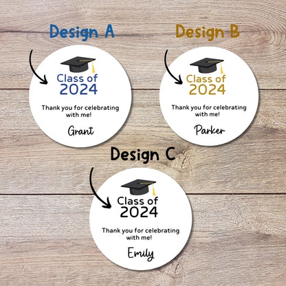 Personalized Graduation Stickers, Happy Graduation Labels, Custom Graduation Party Favor Stickers, Graduation Gift Bag Sticker, Grad Party