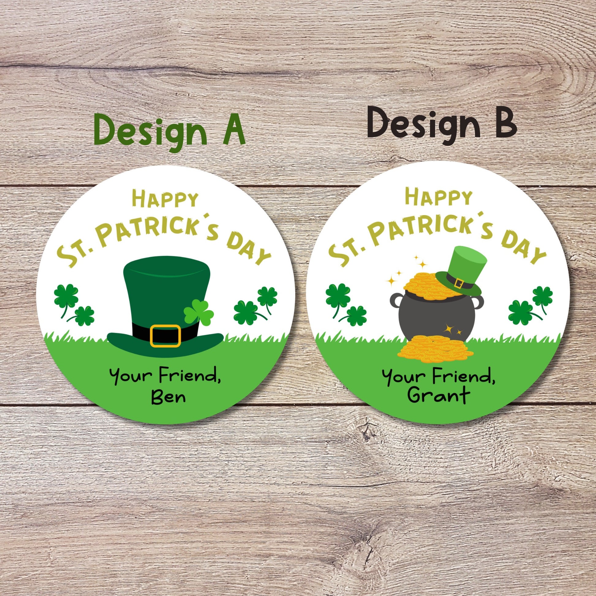 St. Patrick's Day Stickers, Personalized St Patrick's Party Favor Label, School Party Favor Treat Bag Stickers, St Paddy's Day Irish Sticker