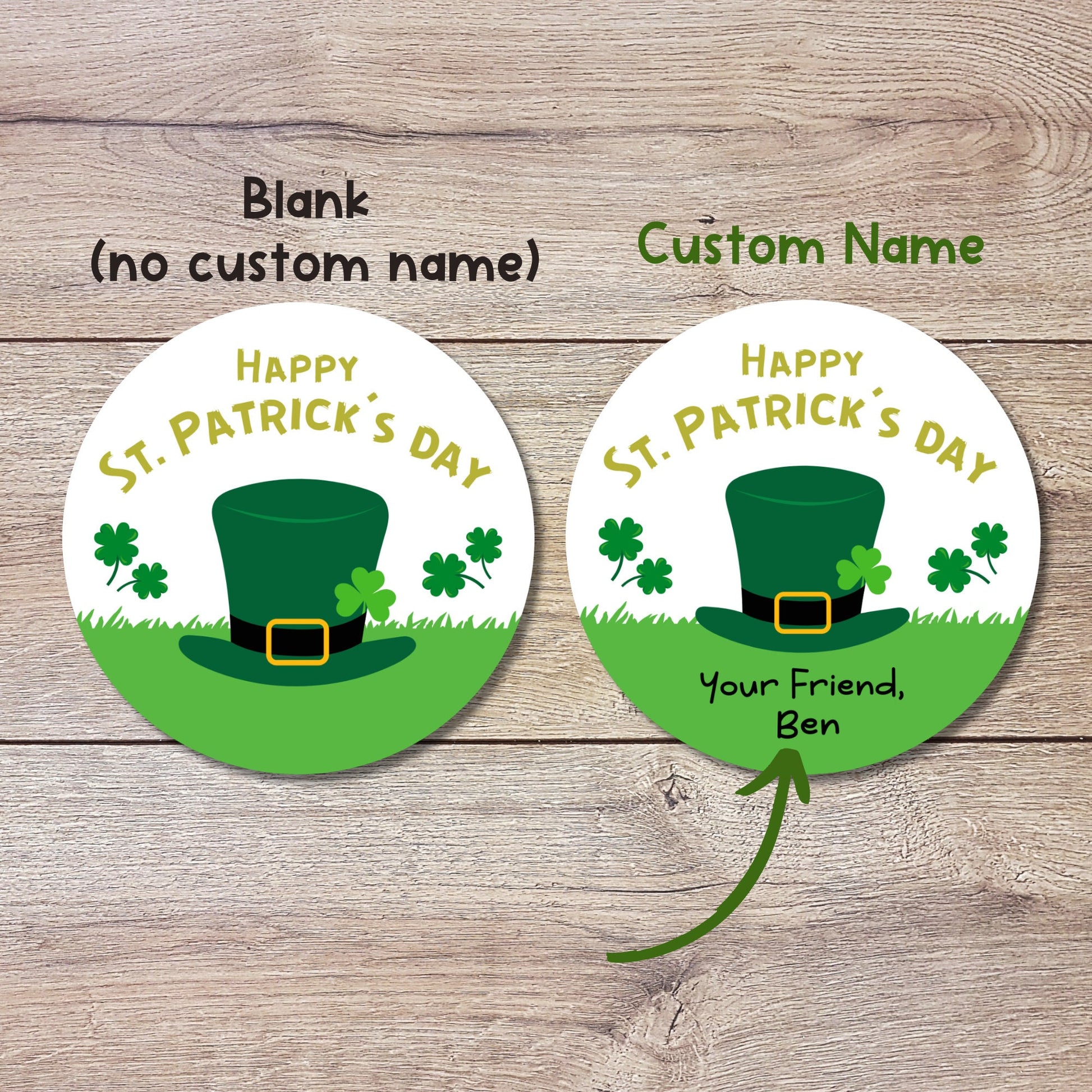 St. Patrick's Day Stickers, Personalized St Patrick's Party Favor Label, School Party Favor Treat Bag Stickers, St Paddy's Day Irish Sticker